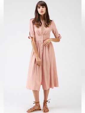 Free People Love Of My Life Midi Shirtdress Size M